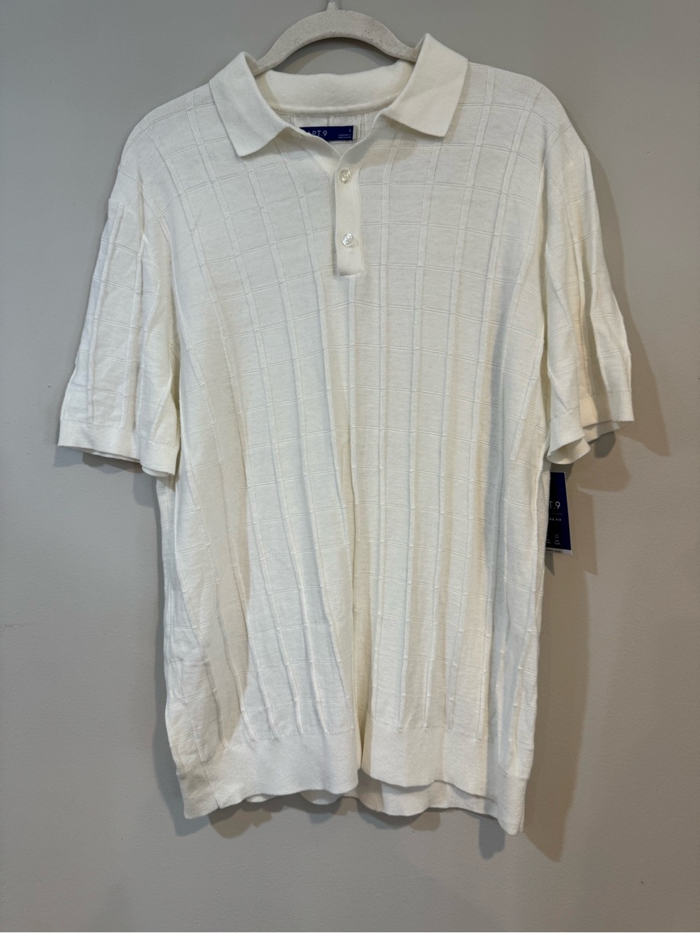 Apt. 9 Cream Textured Knit Polo